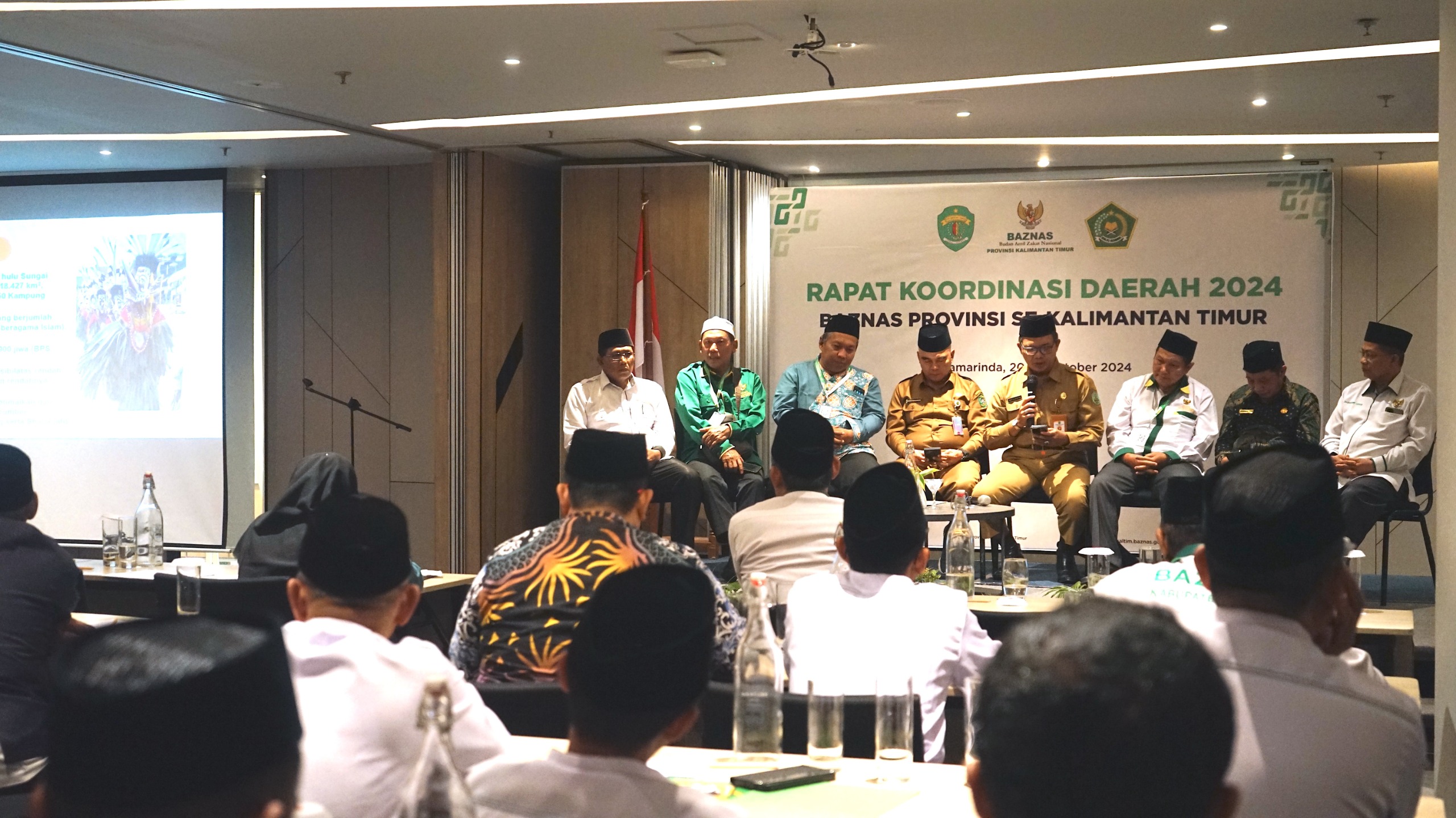 Penyampaian pemaparan Pemkab Mahulu dalam Rakorda Baznas Kaltim. (Ist)